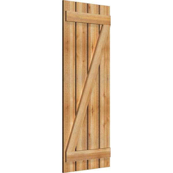 Spaced Board-n-Batten Shutters W/Z-Bar, Rough Sawn Western Red Cedar, 23W X 57H